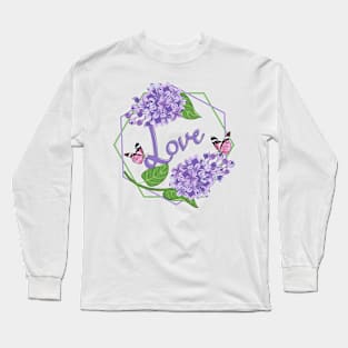 Love - Lilacs And Butterflies Long Sleeve T-Shirt